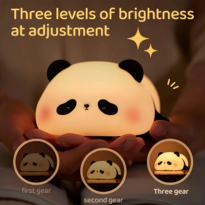 Cute LED Night Light Panda Sheep Rabbit Silicone Nightlights Timing USB Rechargeable for Bedroom Decoration Kids Birthday Gift