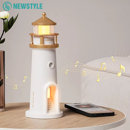 Moon Projection Lighthouse Night Light – Dimmable, Bluetooth Music, Motion Sensor – Perfect Gift!