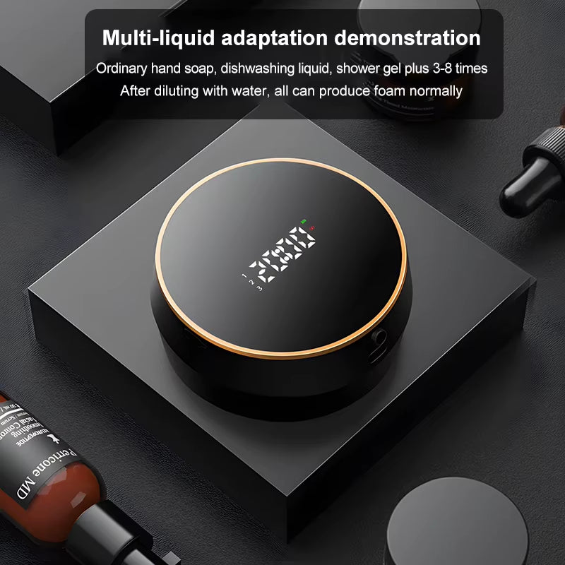 Touchless Automatic Sensor Soap Dispenser Foam Type-C Charging Smart Induction Hand Washer with Temperature Digital Display