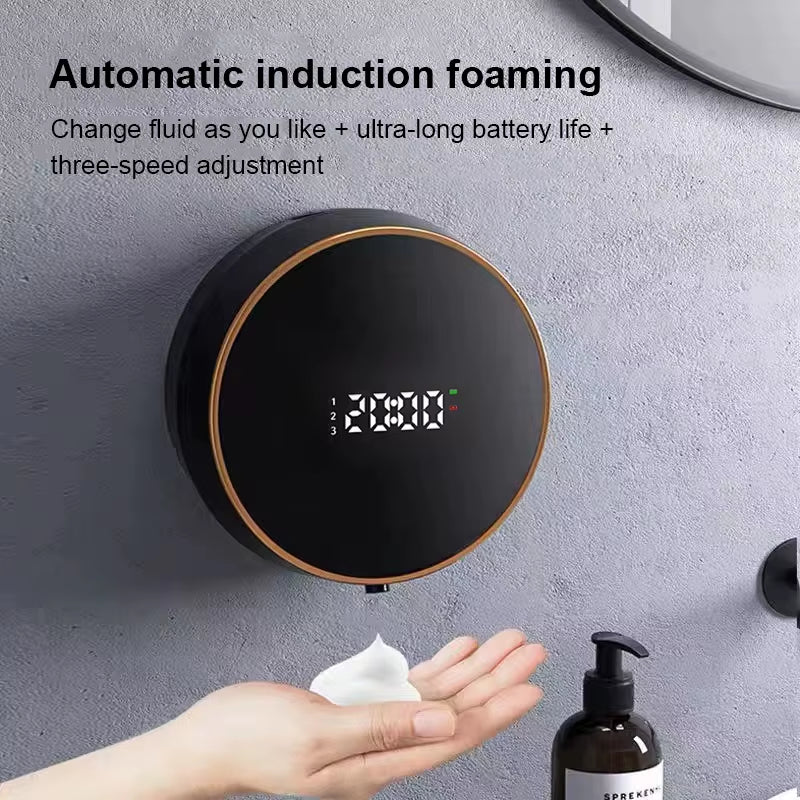 Touchless Automatic Sensor Soap Dispenser Foam Type-C Charging Smart Induction Hand Washer with Temperature Digital Display