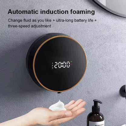 Touchless Automatic Sensor Soap Dispenser Foam Type-C Charging Smart Induction Hand Washer with Temperature Digital Display